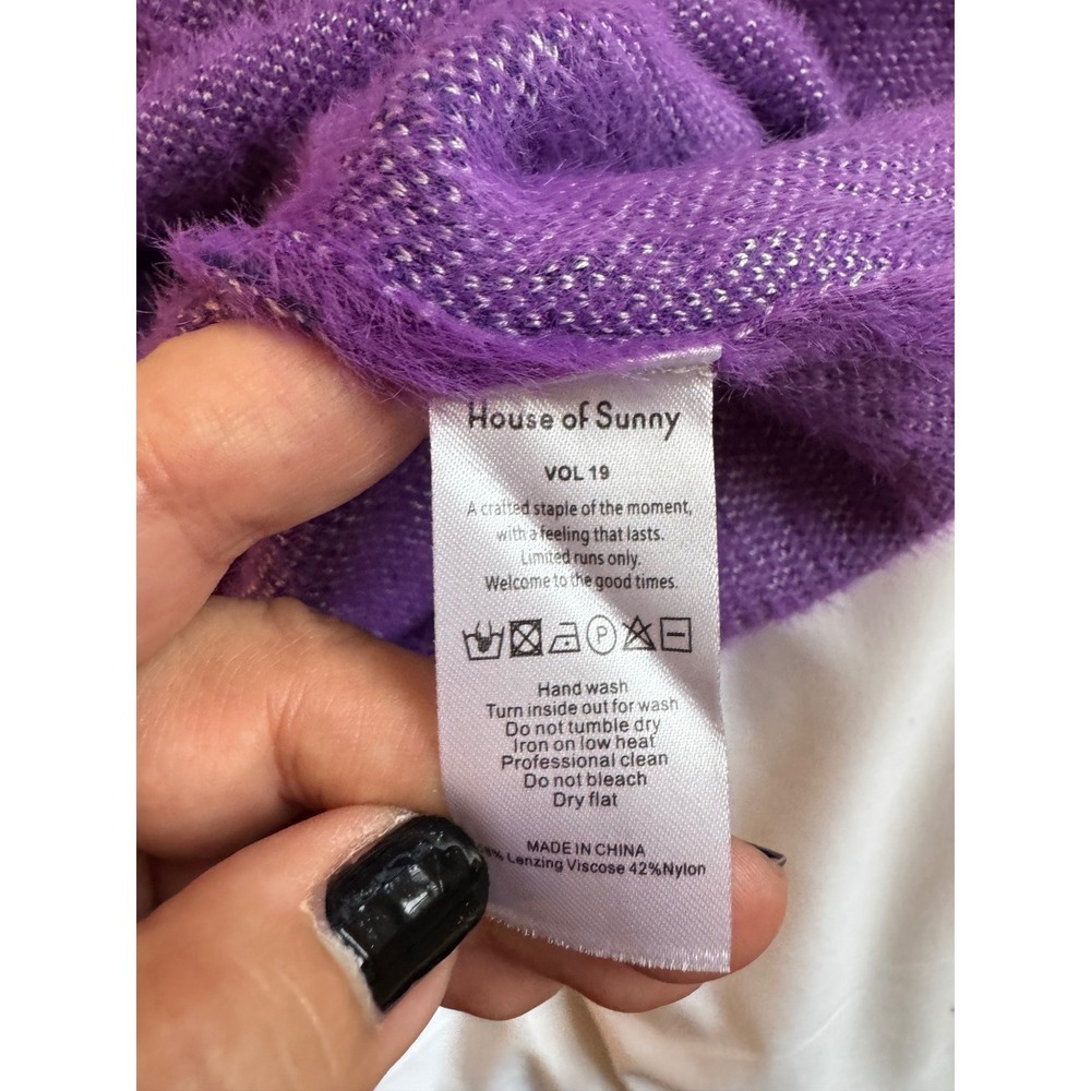 House of Sunny "Butterfly" Knit Skirt – Purple Fuzzy EcoVero / NWT Size S - Picture 6 of 6